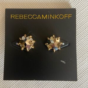Gold and Pewter Colored Stud Earrings